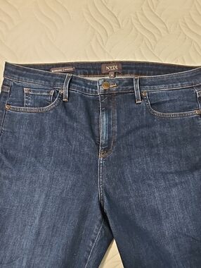 NYDJ Sz 14 Barbara Straight-Leg Jeans in Dark Blue Denim